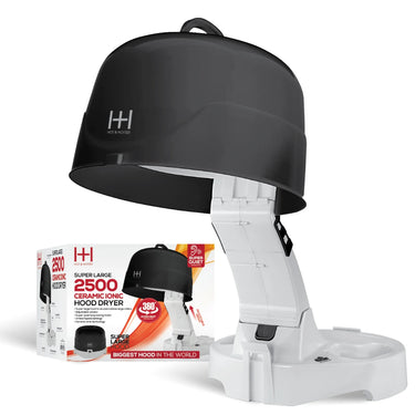 Hot & Hotter Super Large 2500 Ceramic Ionic Hood Dryer – Black & White - ANNS BEAUTY SUPPLY